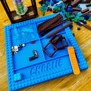 Personalised Building Brick Sorting Tray – 3D Printed Construction Toy Organiser