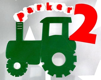 Tractor Cake Topper - Personalised - 3D Printed - Farm - Farm yard - Cake Decorations - Party Decorations - boys - girls - Children's Party