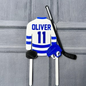 Ice Hockey Cake Topper - Personalised - Sports - Birthday Cake Topper - Party Supplies - Baking - Team - Sportsman - Rink - Ice Skates