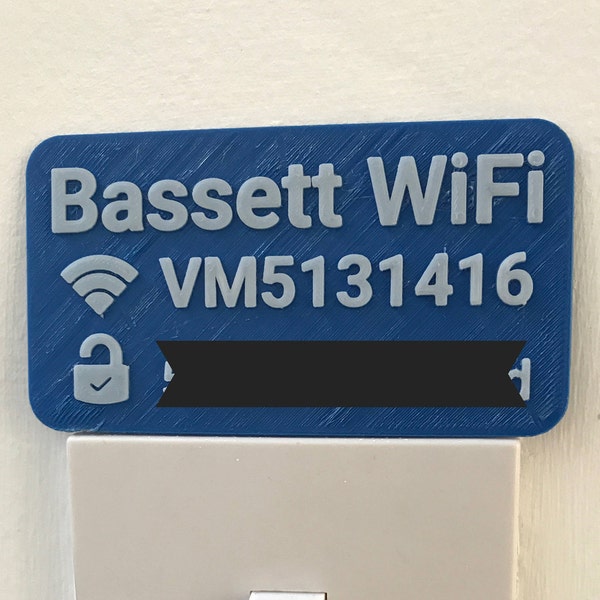 Wifi Password Plaque 3D Printed - Guests/Visitors - Internet - Home Decor