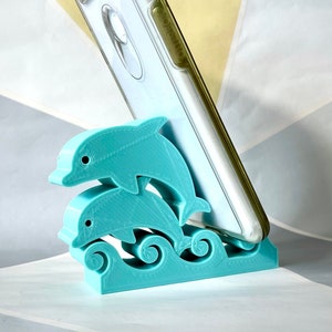 3D-utskrivet telefonställ med delfin: Skrivbordsorganisatör