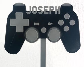 Gamer - Gaming - Video Game Controller - Birthday Cake Topper - Personalised - Cake Decorations - Party Supplies