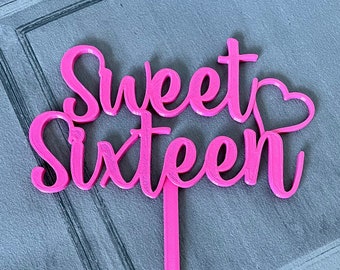 Sweet Sixteen Cake Topper: Reusable 16th Birthday Party Decor