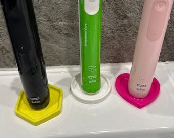 3D Printed Electric Toothbrush Holder with Drip Tray - Oral-B Tested