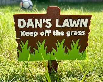 Personalised Garden Sign: Funny Keep Off the Grass Decor