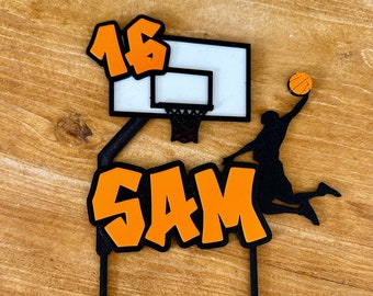 Personalised Basketball Cake Topper: 3D Printed Sports Birthday Party Decor