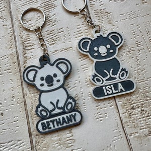 Porte-clés koala - Porte-clés - Impression 3D personnalisée - Rembourrage de sac de fête - Cartable d'école - Anniversaire - Petits cadeaux - Kawaii - Mignon - Moins de 5 livres