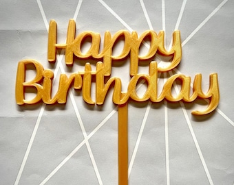 Reusable Happy Birthday Cake Topper: 3D Printed Party Decor