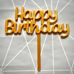 Happy Birthday Cake Topper - Party Deko - Kuchendekoration - Geburtstagsfeiern - Personalisiert - Wiederverwendbar - Partydekoration