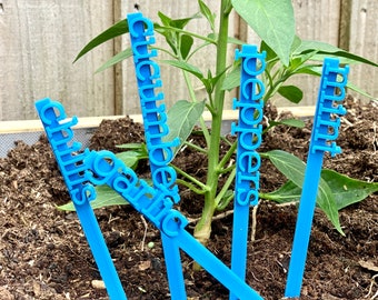 Marqueurs de légumes du jardin - piquets - imprimés en 3D - jardinière - fleur - graines d'herbes aromatiques - à faire pousser - personnalisé - accessoires de plantes