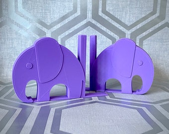 Elephant Bookends - Safari - Rainforest - 3D Printed - Book Storage - Children's Bedroom - Gifts for boys - Gifts for girls - Birthday