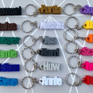 Personalised Keyring Personalized Keychain 3D Printed Party Bag Fillers School Bag Book Bag Tag Under 5 Pounds Small Gifts image 7