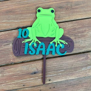 Frog Toad Personalised Cake Topper: 3D Printed Birthday Party Decor image 3