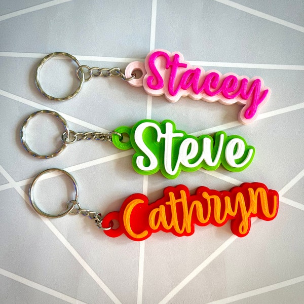 Border Keychain/Keyring - 3D Printed - Personalised - Gifts for Children - Party Bag Fillers Favours - Name Tags - School Bag - Stockings