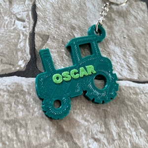 Porte-clés/porte-clés tracteur - Imprimé 3D - Personnalisé - Véhicules - Ferme - Personnalisé - Remplisseurs de sac de fête - Sac de livre - Moins de 5 livres