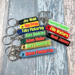 Personalised Name Tags, Children's Book Bag Tag, Kids Keyring, First Day of  School, Party Bag Filler, Back to School Gift. 