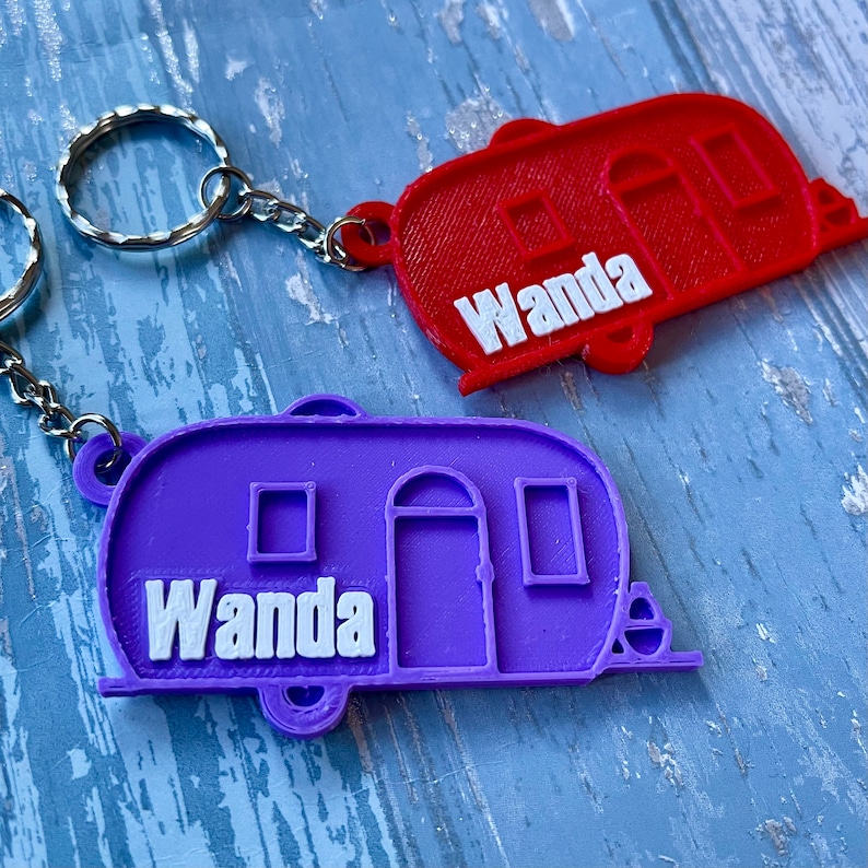 Personalised 3D Printed Camper Van Keychain - Caravan Keyring - Etsy