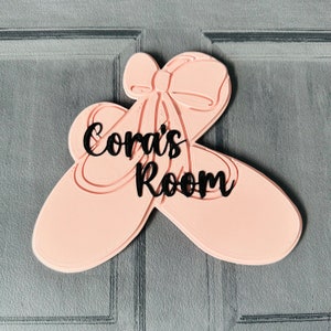 Ballet Shoes - Ballerina - Door Plaque - Personalised - 3D Printed - Dance - Dancer - Children - Teenager - Bedroom - Christmas Gift