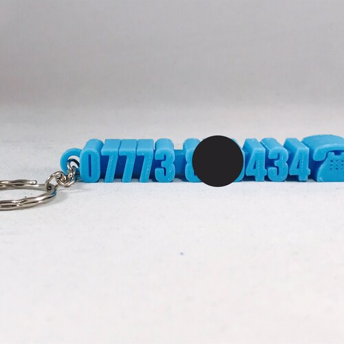 Number Tag Keyring Keychain 3D Printed Children Phone Etsy