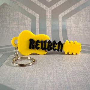 Guitare porte-clé/porte-clés - style SG - imprimé en 3D - personnalisé - personnalisé - rembourrage de sac de fête - étiquettes nominatives - sac de livre - moins de 5 livres