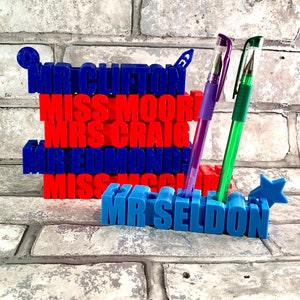 Personalised Pen Pot Teachers Gifts 3D printed Stationary Desk Decor Office Fun Gifts image 5