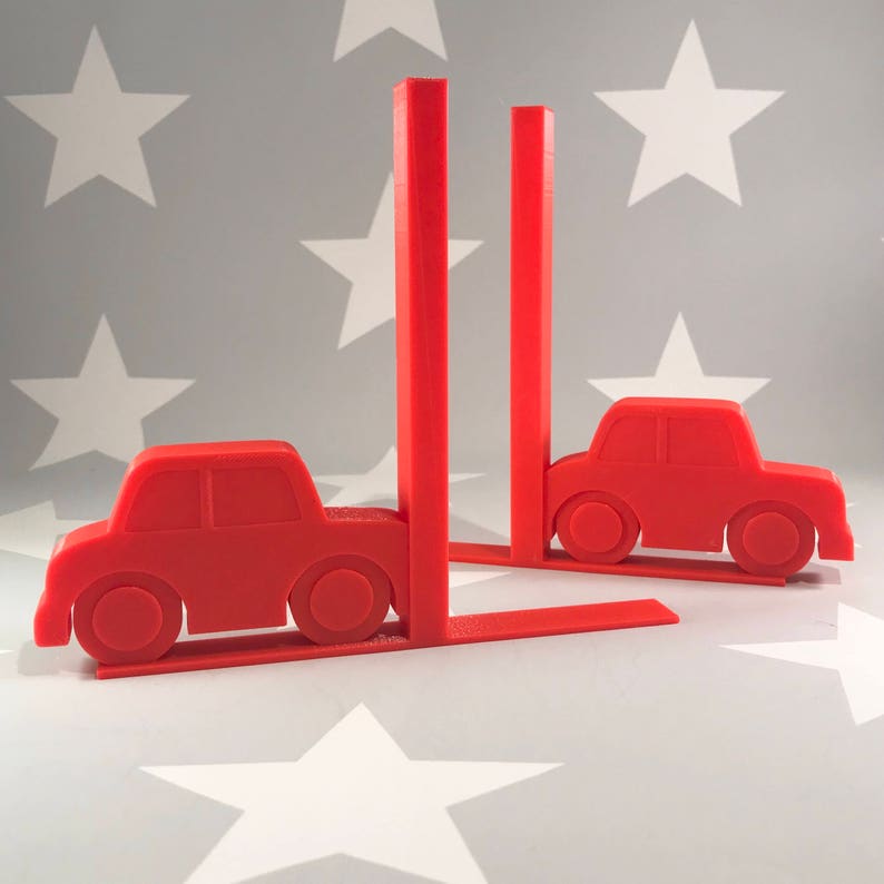 Car Bookends 3D Printed Book Storage Nursery Decor Etsy