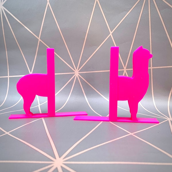 Llama Alpaca Bookends - 3D Printed - Book Storage - Study - Office - Children's Bedroom - Book Tidy - Zoo - Wildlife - Animals - Vet