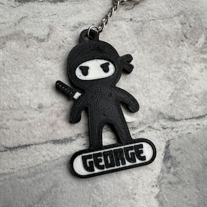 Porte-clés Ninja - Porte-clés - Impression 3D personnalisée - Remplisseurs de sac de fête - Cartable - Anniversaire - Petits cadeaux - Mignon - Moins de 5 livres