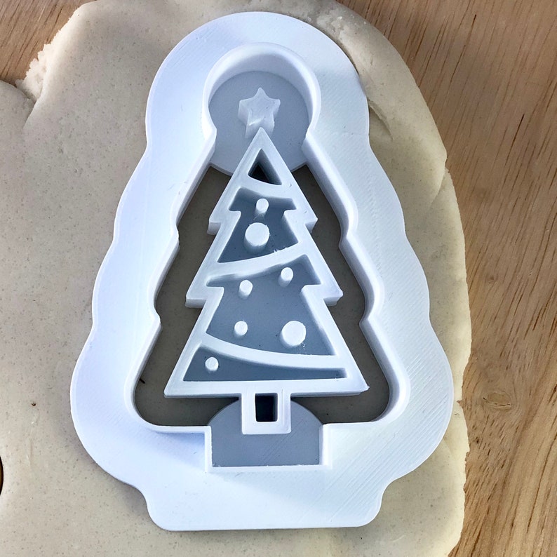 Christmas tree Cookie Cutter Cute Cutter Biscuit Fondant Clay cutter Dough One of a kind image 2