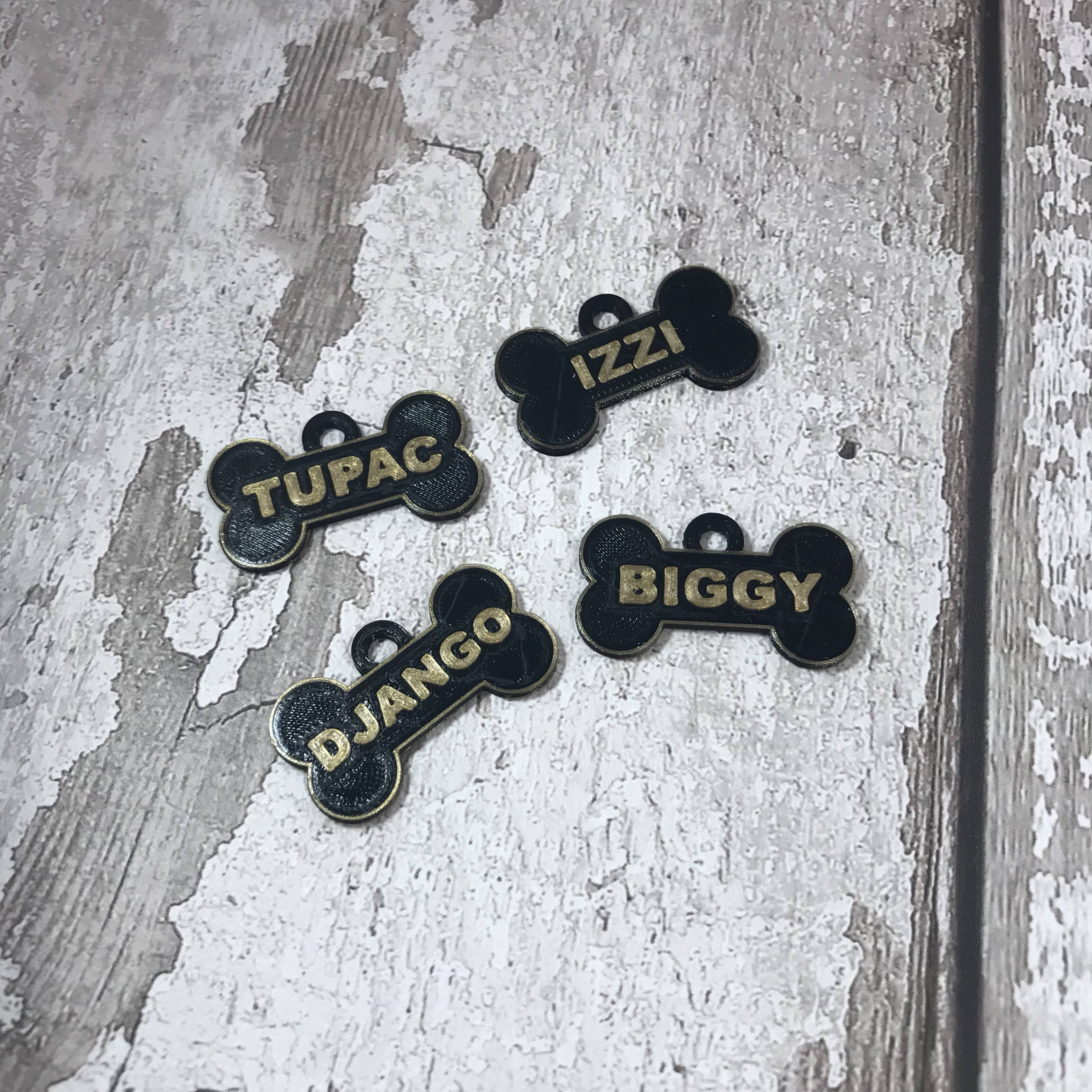 3D Printed Bone Dog Tag: Personalised Pet ID - Etsy