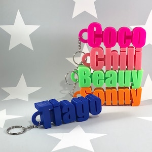 Grand Keyring Chunky - Keychain - Personnalisé 3D Imprimé - Remplisseurs de sacs de fête - Sac d'école - Anniversaire - Petits cadeaux - Favoris de mariage
