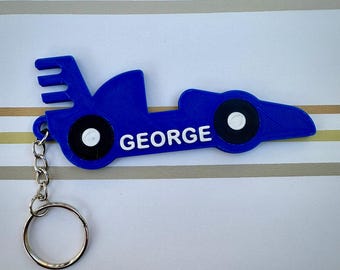 Llavero de coche de carreras personalizado impreso en 3D