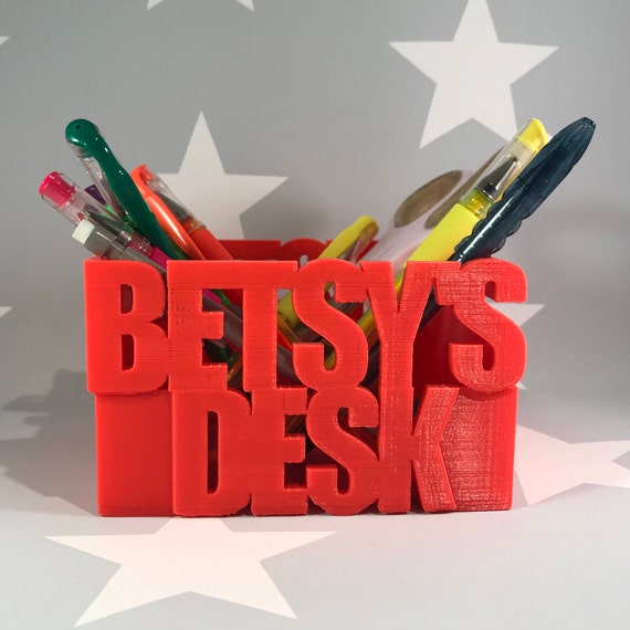 Pen Holder Large Personalised Desk Tidy Desk Storage Etsy