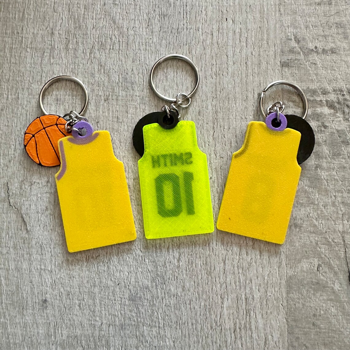 Basketball Shirt Keyring - Keychain - Personalised 3D Printed - Team ...