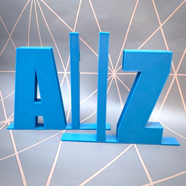 Alphabet A-Z Bookends - 3D Printed - Book Storage - Study - Office - Children's Bedroom - Book Tidy - Teachers Gifts - Classroom - Teacher