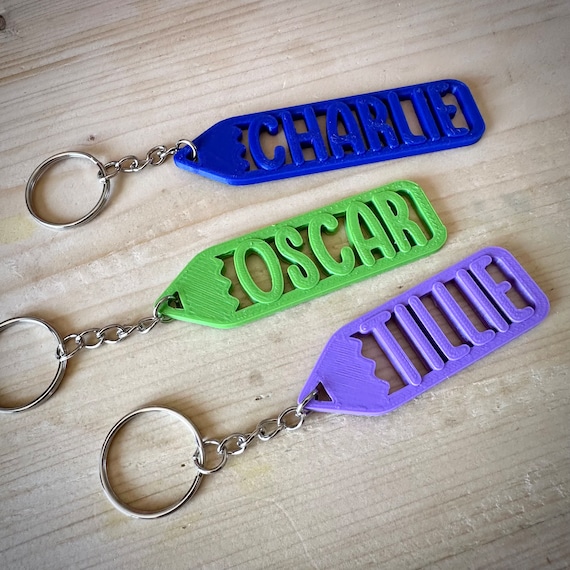 3D Printed Personalised Pencil Keychain - Party Favor Name Tag - Etsy