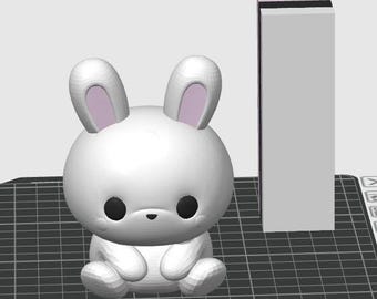 Archivo de impresión 3D de conejito Kawaii 3MF – Decoración de Pascua regordeta (DESCARGA DIGITAL)