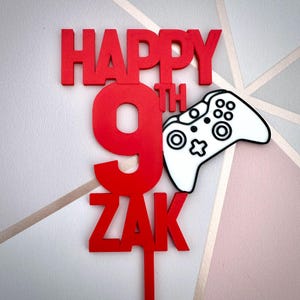 Handheld Video Game Controller - Gaming - Gamer - Birthday Cake Topper - Personalised - Personalized - Cake Decorations - Party Supplies