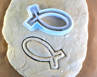 Ichthys Cookie Cutter: Christian Fish, Fondant, Clay