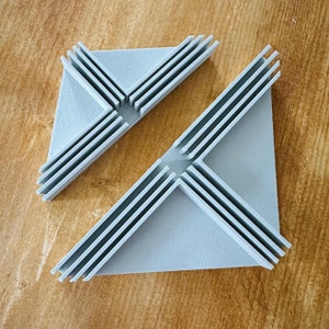 Abrazaderas de esquina fijas para fabricación de cajas / Clips de esquina para cartonaje - Plantilla de inglete - Corte de cartón - Impreso en 3D - Amante de los libros - Fabricación de libros
