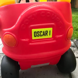 Little Tikes REAR Numberplate Personalised - 3D printed - Toy Car - Children - Kids - Name - Garden Toys - First 1st Birthday Gifts