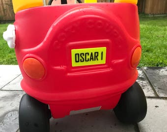 Personalisierte Little Tikes Cozy Coupé Hinten Nummernschild - 3D gedruckt