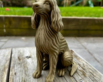 Escultura decorativa de Cocker Spaniel de Sprocker – Decoración moderna con textura fluida para mascotas (impresa en 3D)