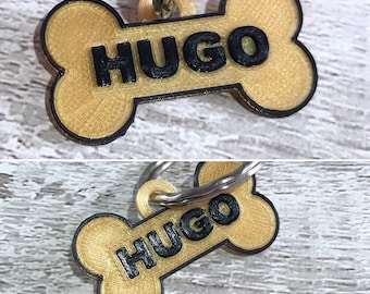 Placa de identificación de hueso impresa en 3D: identificación personalizada para mascotas