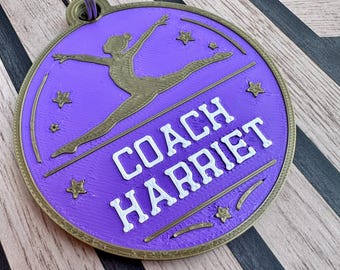 Personalised 3D Printed Gymnastics Keyring – Custom Name Gymnast Coach Bag Tag