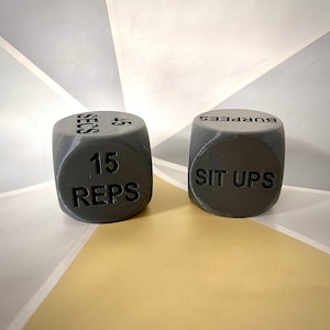 Exercise Workout Gym Dice - 3D Printed - novelty gift idea for him, her- Exercises - Home Workout - Keep Fit - Fitness - Sport - Resolutions