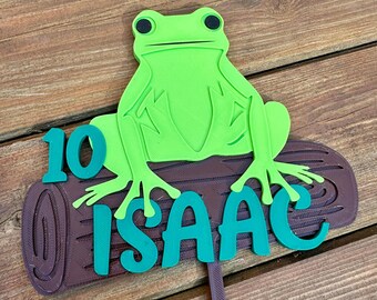 Adorno para tarta personalizado de rana y sapo: decoración impresa en 3D para fiesta de cumpleaños