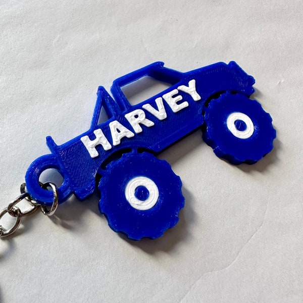 Monster Truck Keychain/Keyring - 3D Printed - Personalised - Monster Jam - Vehicles - Personalized - Party Bag - Book Bag - Under 5 pounds