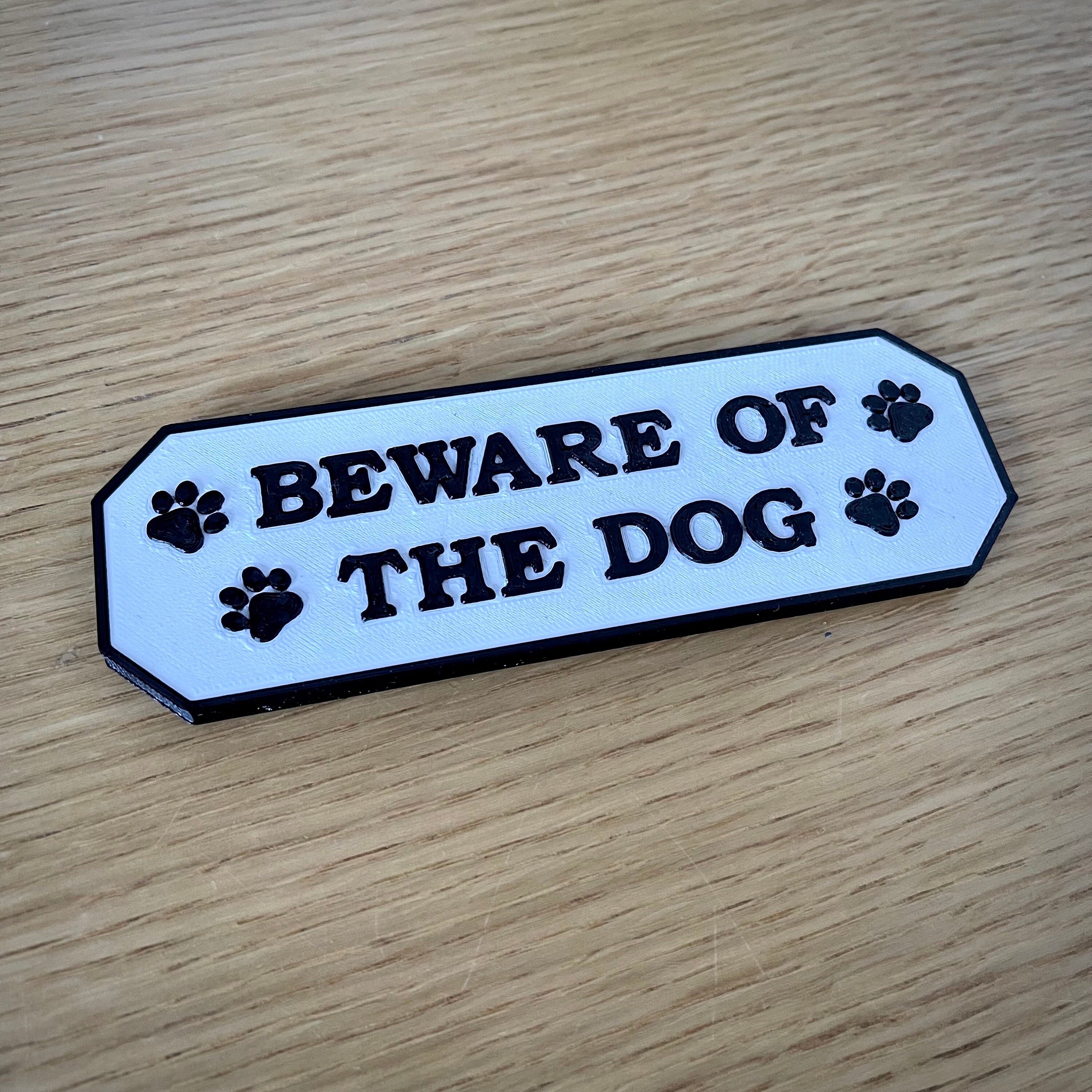 3D Printed Beware of the Dog Sign: Weatherproof PLA Plastic - Etsy