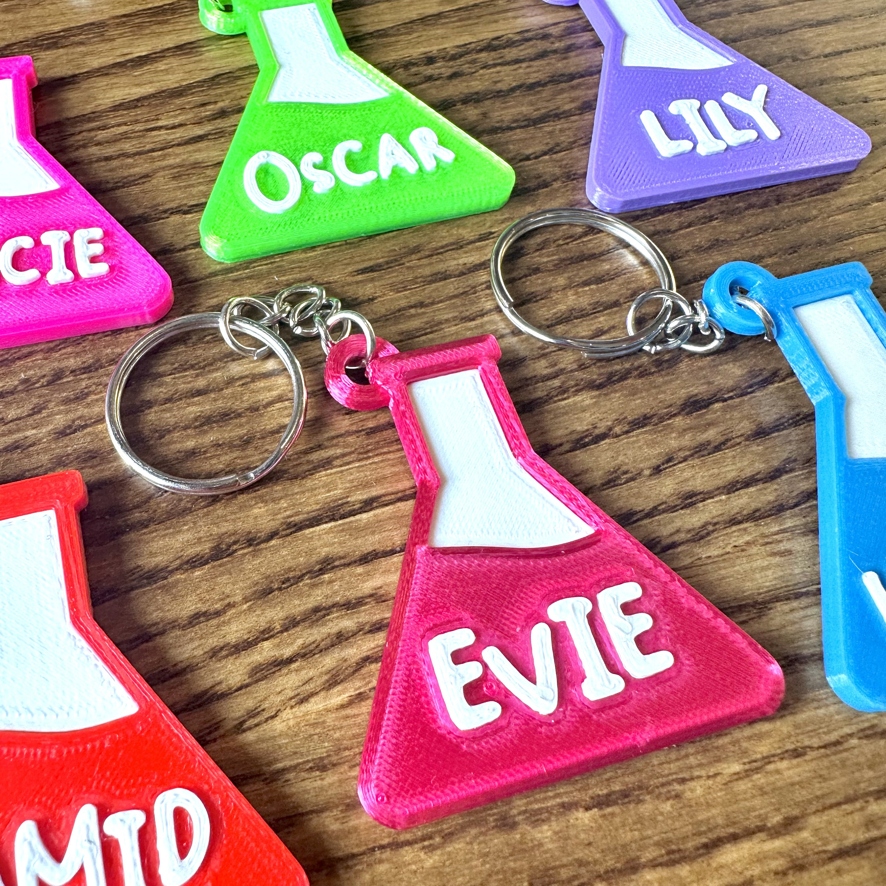 3D Printed Science Flask Keychain - Personalized Teacher Gift - Etsy